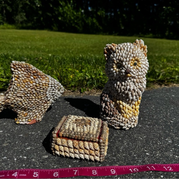 Vintage Shell Animal / cheat Figurines Set - Picture 2 of 8